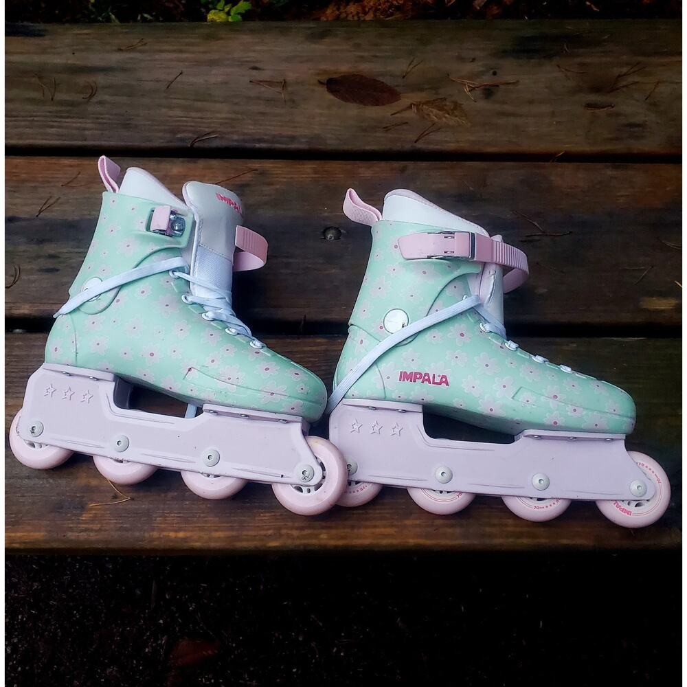 IMPALA Lightspeed Rollerblades Womens Size 8 Inline Roller Skates - Mint Flower
